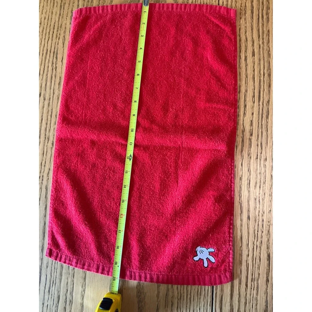Disney Mickey Mouse 3 Piece Towel Set Red Black Bath Hand Towel Washcloth MM